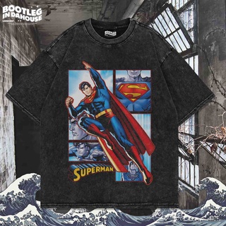 เสื้อยืดผ้าฝ้าย เสื้อยืด พิมพ์ลาย Superman OVERSIZE WASHING VINTAGE | เสื้อยืด โอเวอร์ไซส์ | เสื้อยืด ขนาดใหญ่ | เสื้อยื