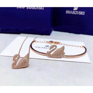 ชุด (พร้อมส่ง) Swarovski สร้อยคอสร้อยข้อมือ สวารอฟสกี้ สวารอฟ ของขวัญ ของแท้ 100%套装