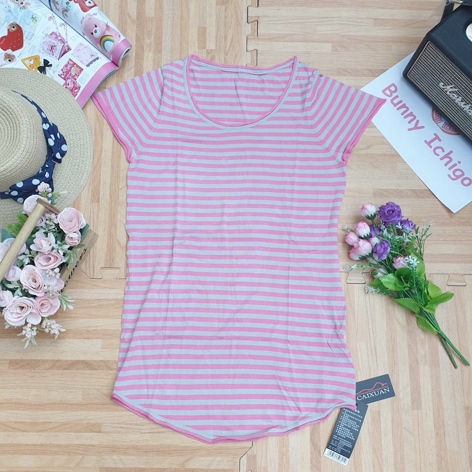 Caixuan เสื้อยืด มือ 1 ลายทาง sh1