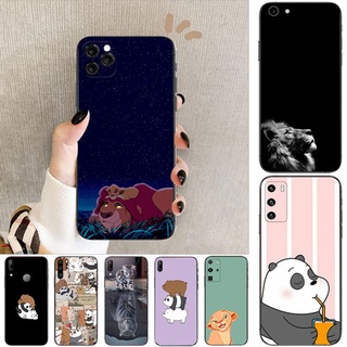 เคสโทรศัพท์มือถือนิ่ม พิมพ์ลายสิงโต แพนด้า สีดํา สําหรับ Samsung A31 A32 4G A32 A42 5G A41 A51