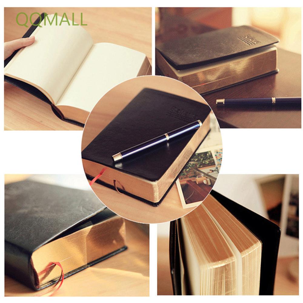 Qqmall สมุดโน๊ตไดอารี่กระดาษเปล่าสไตล์วินเทจสําหรับสํานักงาน