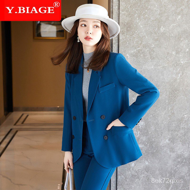 【Real Stock】NEW Women's office set wear long sleeve blazer and pants 2 ...