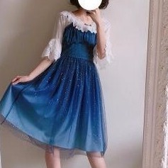 [Lili]【Mick】 Cute Girl Fashion Lolita Star Lengthy Dress