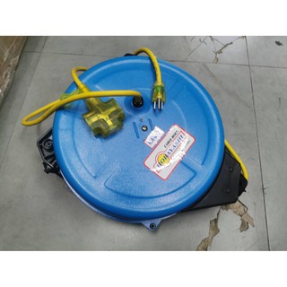 HR812A ตลับเก็บสายไฟอัตโนมัติ 15M มีสายดิน 3X2 mm. ทำจากเหล็กเคลือบ กันสนิม HOBAYASHI