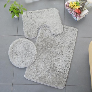 YIN 3 Piece Bathroom Rug Set Includes Bath Rug /Contour Mat / Toilet Lid Cover