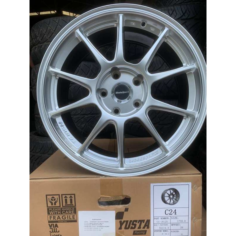 ล้อแม็กใหม่ TC105 งาน YUSTA  ขอบ 17 x 8  5รู114.3 - สี  เงิน