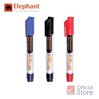 Elephant ปากกาไวท์บอร์ด ไวท์บอร์ด ปลอดสาร ตราช้าง Extra Long Writing Distance ปากกาเขียนไวทบอร์ด (3 สี แดง/ดำ/น้ำเงิน)