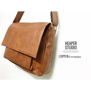 HEAPER ROSS กระเป๋าหนัง PU คุณภาพ สะพายข้าง ใส่ A4 โน้ตบุ้ค14นิ้ว crossbody business bag