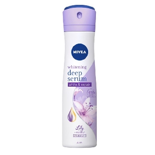 นีเวีย ไวท์เทนนิ่ง ดีพ เซรั่ม ลิลลี่ สเปรย์ Nivea deep serum spray ฟื้นฟูใต้วงแขนให้ดูขาวกระจ่างใส