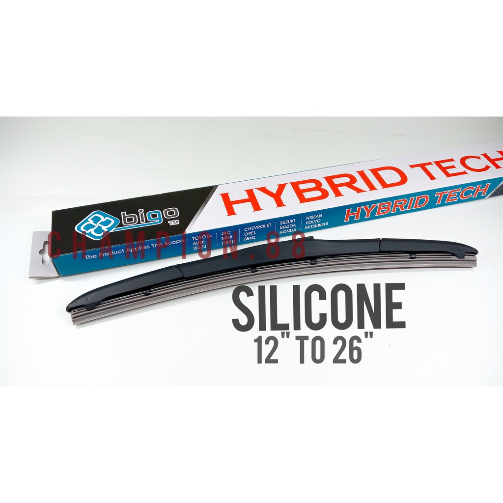 [สําหรับ 1,000 รุ่นรถ] U-Hook Boneless Wischer BIGO BRAND ใบปัดน้ําฝน (12-26" นิ้ว) Perodua Proton T