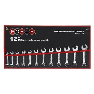 FORCE (ฟอร์ซ)51214Pชุดประแจแหวนข้างปากตาย12ชิ้น8-19มม(F131-51214P)