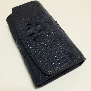 crocodile blue wallet purse