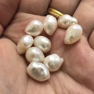 มุกน้ำจืด บาร็อก คุณภาพเงาสวยมาก ขนาด 9*12 Fresh water Pearl มุกเจาะ2รู สามารถนำไปประกอบสร้อยคอ สร้อยข้อมือ หรือจี้ (SX)