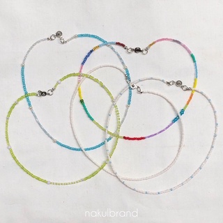 (สั่งทำ 1-2 วัน) Fruity bead necklace สร้อยคอสีผลไม้🍌🍊🍋