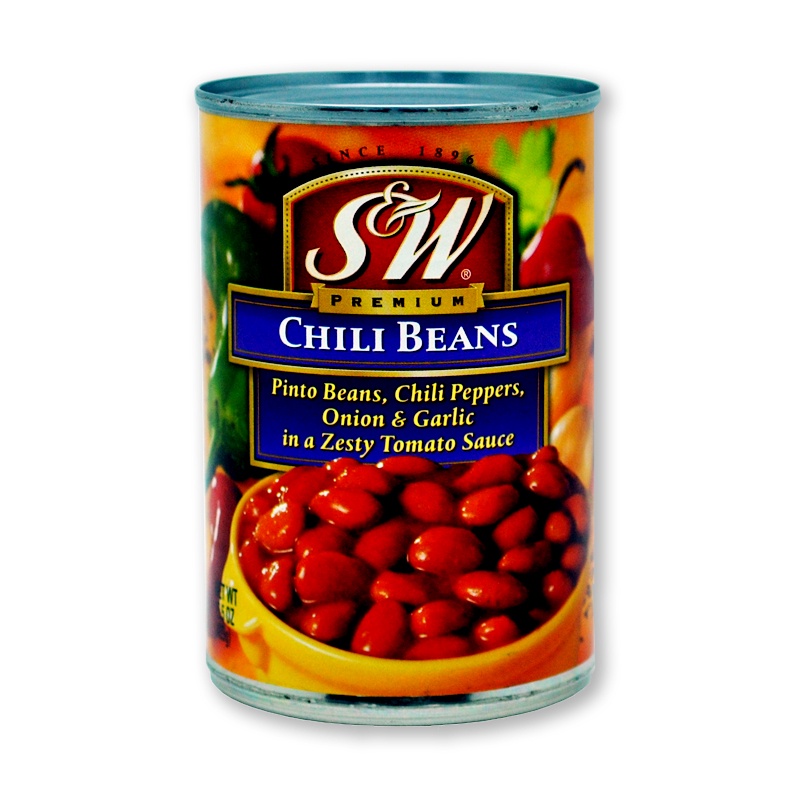 เอสแอนด์ดับบลิว ถั่วในซอสพริก 15.5 ออนซ์ S&W Chili Beans 15.5 Oz.