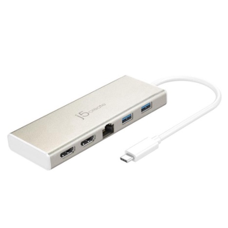 J5Create USB Type-C Dual HDMI Mini Dock พร้อม Power Delivery USB-C JCD381