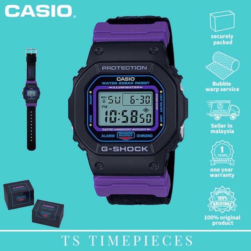 Casio G SHOCK โช๊คหลังช้า 1990s รุ่นใหม่ DW-5600THS-1D DW-5600THS-1 DW-5600THS DW-5600 DW5600THS DW5600