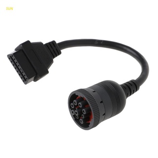 SUN Auto  J1939 Deutsch 9 Pin to OBD2 OBD 16 Pin Truck Diagnistic Connector Cable