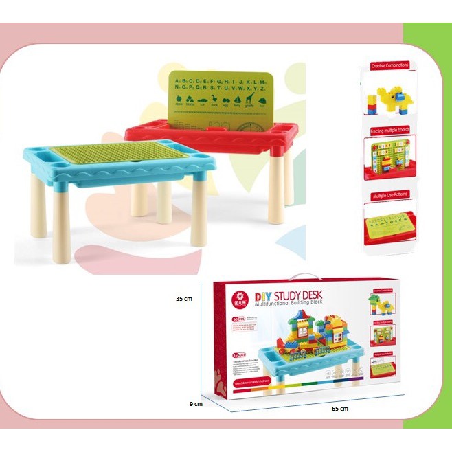 Fujitoys.shop DC046441 ของเล่นโต๊ะพร้อมตัวต่อ 60 ชิ้น (กล่องไม่สวย)