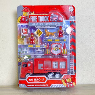 Mika Toys รถของเล่น ชุดของเล่นดับเพลิง รถดับเพลิงของเล่น ฟิกเกอร์ Fire Truck ของเล่นดับเพลิง ของเล่นรถดับเพลิง ของเล่นรถ