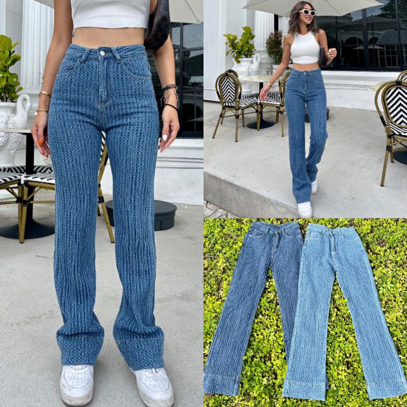 READY PROTHONG PANTS 32062 HW DENIM CUTBRAY PANTS IMPORT BANGKOK