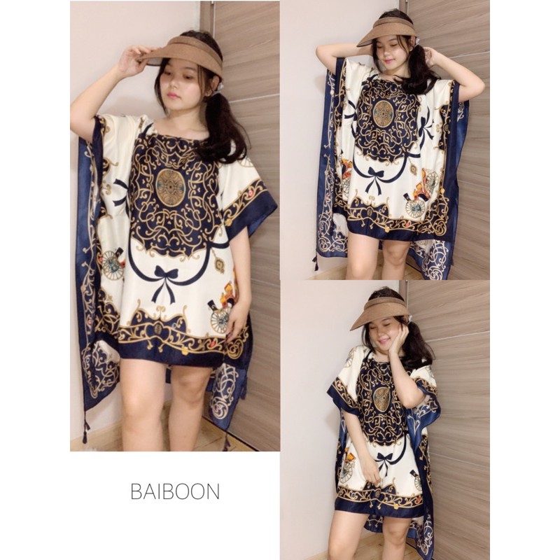 BAIBOON เดรสสไตล์โบฮีเมียน โบฮีเมี่ยน งานเก๋มากงานตัดร้าน(รับตัดผ้าลายตามสั่งราคาเดียวกัน)