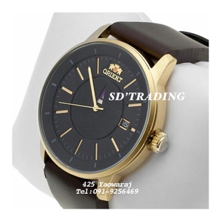 ORIENT Mens FER02007B0 Disk Analog Japanese Automatic - Gold / Brown สายหนังสีน้ำตาล