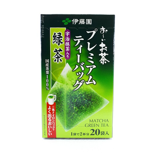 ชาเขียว อิโตเอ็น Itoen (EXP.06.2025) Genmaicha Premium Green tea Bag ชาเขียว จากญี่ปุ่น 20ซอง 36g. (ไม่ผสมข้าวคั่ว)