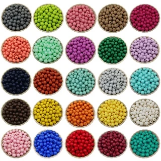 เครื่องประดับลูกปัดหลากสี Diy 8 มม. 100 ชิ้น
