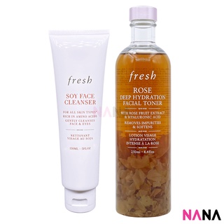 Fresh Best Sellers Set: Rose Deep Hyration Facial Toner 250 ml + Fresh Soy Face Cleanser 150ml (2 items)