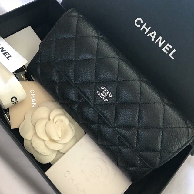 Chanel wallet holo20 สภาพ95% black caviar shw