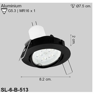 โคมดาวไลท์ปรับได้ Down light Aluminium มีสีขาว,สีดำ,โครเมี่ยม (ไม่รวมหลอด Mr16) SL