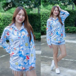 🍭cute เสื้อเชิ้ตพิมพ์ลายการ์ตูนสวยๆจร้า