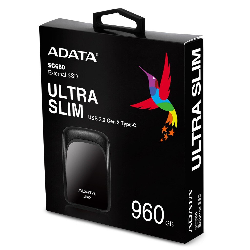 ADATA ADATA SC680 External SSD (Type-C USB 3.2 Gen1) 960GB ประกันศูนย์ 3 ปี Black by Neoshop