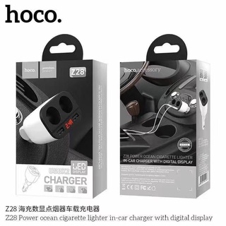 Hoco Z28 ที่ชาร์จในรถ 3.1A ที่ชาร์จเสียบที่จุดบุหรี่ Power Ocean In-Car Charger With Digital Display Dual USB