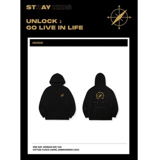 💢 พร้อมส่ง Stray Kids - Unlock : GO LIVE IN LIFE OFFICIAL GOODS HOODIE ฮู้ดดี้ (ของแท้)