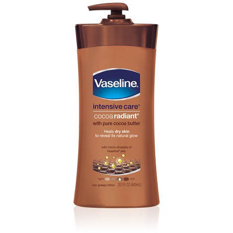 Vaseline intensive care cocoa radiant 600ml หัวปั้ม