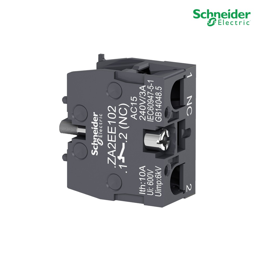 Schneider Electric - คอนแทคบล็อค สำหรับปุ่มกด XA2E, ขนาดหัว 22 มม, 1NC_ZA2EE102 ที่ร้าน PlugOn