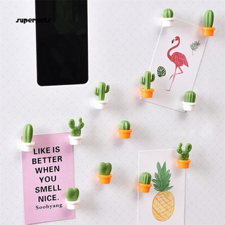 Super_6Pcs Cute Succulent Cactus Decorative Phone Fridge Magnetic Plant DIY Stickers