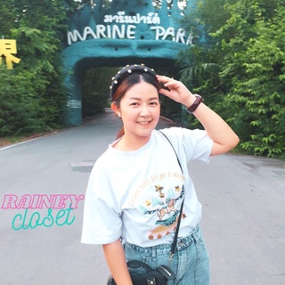 RAINEY CLOSET -  เสื้อยืดปักลายม้า เสื้อยืดแฟชั่น เสื้อยืดแขนสั้น เสื้อยืดสีขาว เสื้อยืดสีดำ