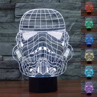 โคมไฟตั้งโต๊ะ แผ่นอะคริลิค ลาย Star Wars Night Light Stormtrooper 7 สี ของขวัญ