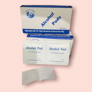 Alcohol Pad ขนาด 6x6 cm, 3x6 cm แผ่นแอaกอฮอa์เข้มข้นสูง 75%พกพาสะดวก เช็ดได้ทุกที่
