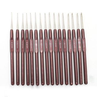 16pcs ABS Handle Crochet Hooks Handle Knitting Needles Set Crochetings and Knuckles 0.5mm-2.5mm