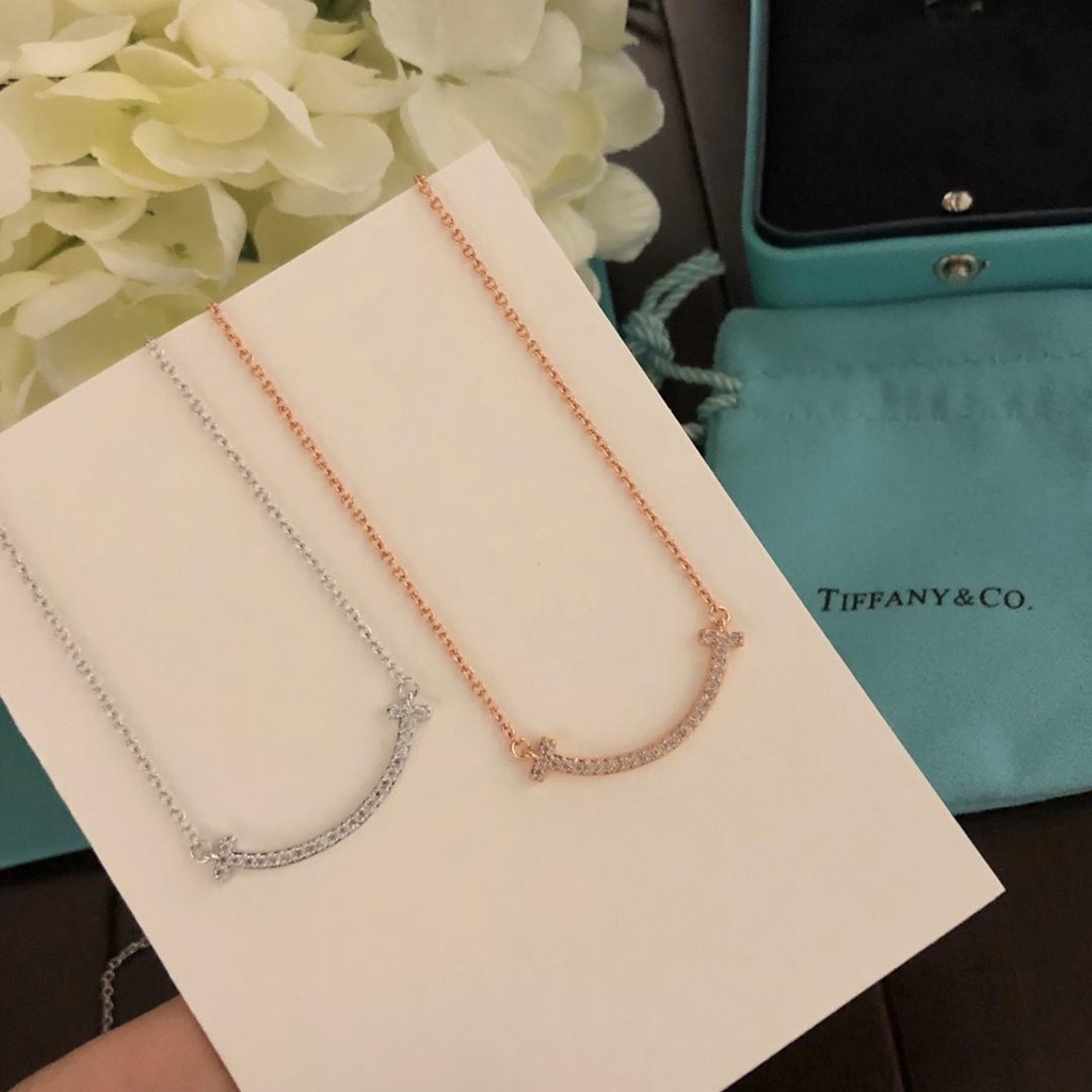 Tiffany happy hot sale face necklace