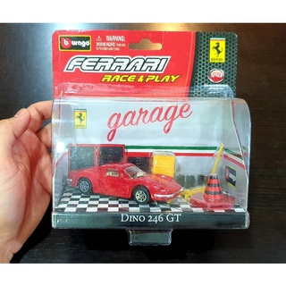 Ferrari Dino 246 GT Race&amp;Play งานแท้ฉาก 1:43 (DieCast Metal Body)