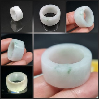 แหวนหยกแท้ Jadeite Type A หยกพม่าแท้ ไซส์ 59 (A59)