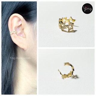 ✨Ear Cuff เพชรล้อมรูปดาวสีทอง (1 ชิ้น)