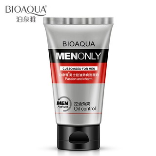 Bioaqua menonly Oil control Cleanser 100g. โฟมล้างหน้า สำหรับผู้ชาย สูตรควบคุมความมัน ผิวชุ่มชื่น ไม่แห้งกร้าน