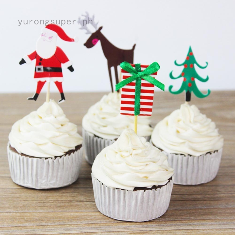 Tink Sky Cupcake Topper Decorative Santa Claus Cupcake Picks For