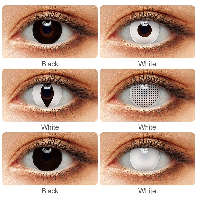 Magister Cosplay Contact Lens Cartoon Anime Eyes Halloween White and Black  Cosmetic Makeup Eyes Colored Contacts Soft Bi | Shopee Thailand